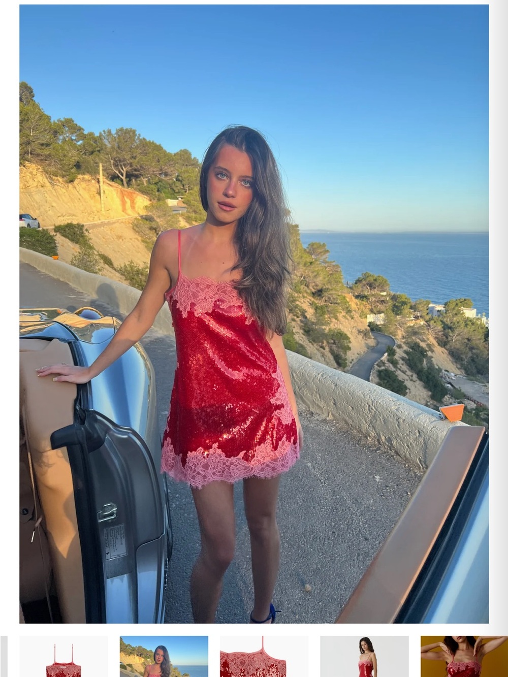 Handover H-Andover Zayn Dress Size S Red Sequin Mini Dress Pink Lace BNWT - Picture 5 of 13